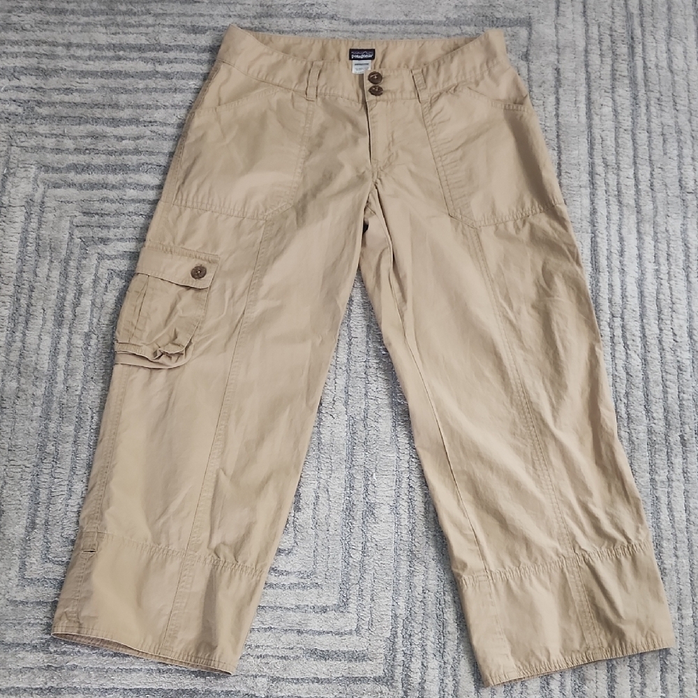 Patagonia Womens Khaki Super Cali Capri Cargo Pants Sz 6